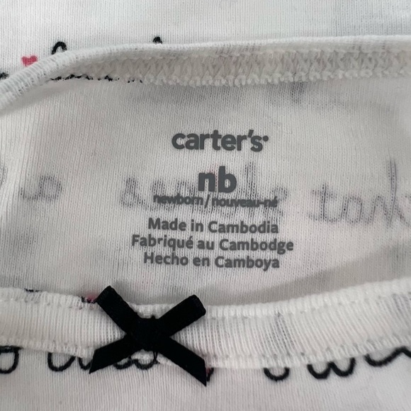 Carter’s Baby White Ruffled Sleeveless Onesie Bodysuit Size Newborn - Picture 2 of 5